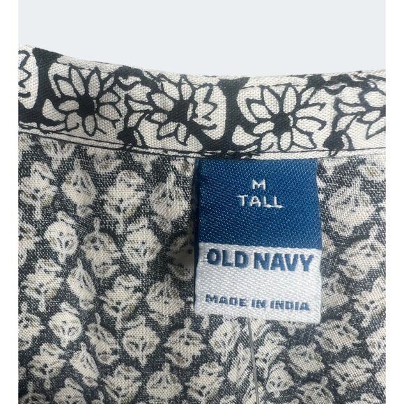 Old Navy Womens Oversize Floral Printed Poet Swing Long-Sleeve Split Neck M Tall - Picture 3 of 13